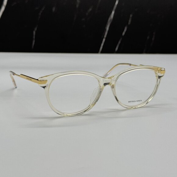 NEW BOTTEGA VENETA BV1039O 003 BEIGE TRANSPSRENT WOMEN EYEGLASSES - Picture 4 of 10